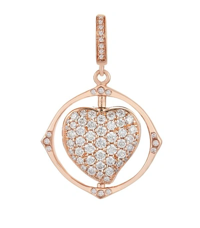 Shop Annoushka Mythology Rose Gold Spinning Heart Charm