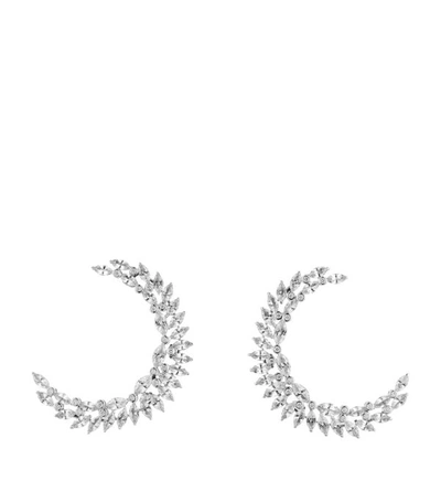 Shop Atelier Swarovski X Penélope Cruz White Gold, Lab-grown Diamond And Topaz Luna Earrings