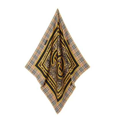 Shop Burberry Silk Leopard Print Scarf