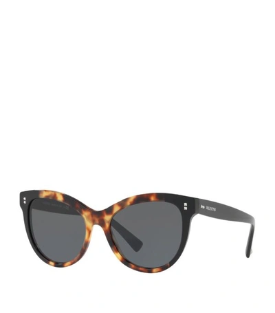 Shop Valentino Garavani Cat Eye Sunglasses In Brown