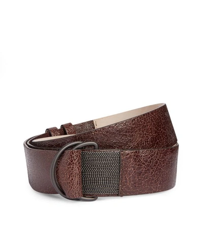 Shop Brunello Cucinelli Grained Leather Belt