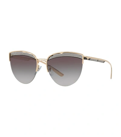 Shop Bvlgari Cut-out Cat Eye Sunglasses