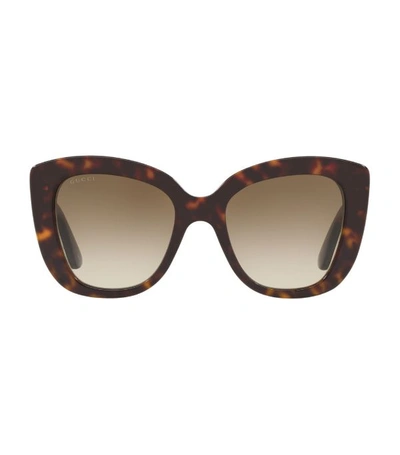 Shop Gucci Havana Cat Eye Sunglasses