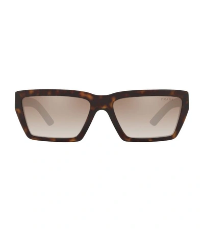 Shop Prada Tortoiseshell Rectangle Sunglasses