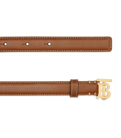 Shop Burberry Leather Tb Monogram Belt