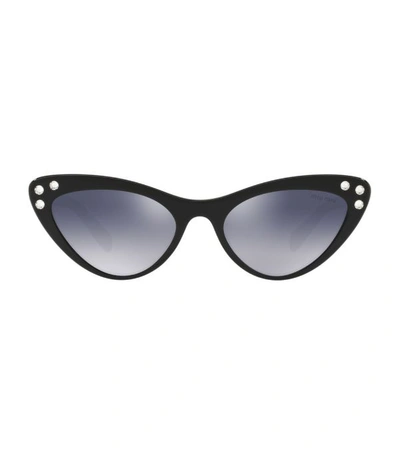 Shop Miu Miu Diamante Cat Eye Sunglasses