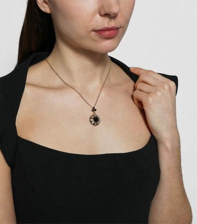 Shop Dolce & Gabbana Gold-tone Rose Charm Necklace