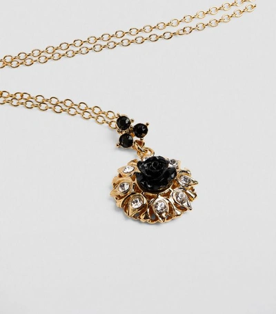 Shop Dolce & Gabbana Gold-tone Rose Charm Necklace