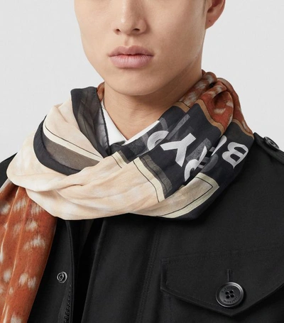 Shop Burberry Deer Print Scarf