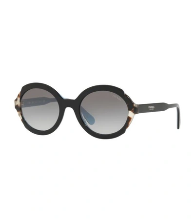 Shop Prada Tortoiseshell Oval Sunglasses