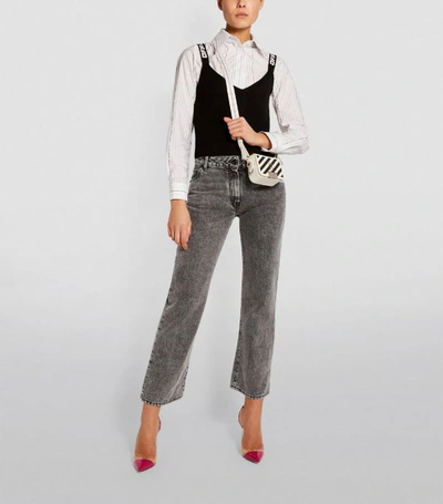 Shop Off-white Cotton Cropped Jeans