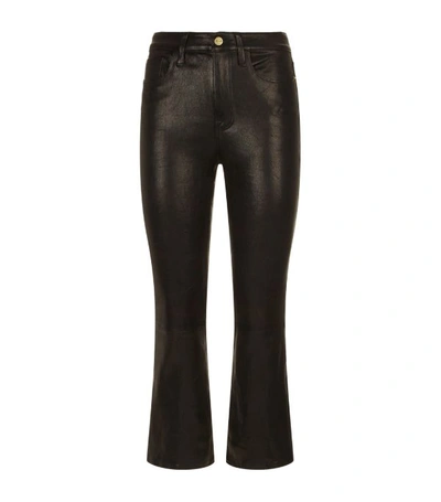 Shop Frame Leather Le Jane Crop Jeans In Black