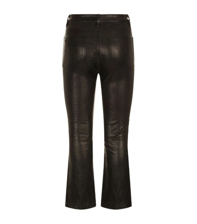 Shop Frame Leather Le Jane Crop Jeans In Black