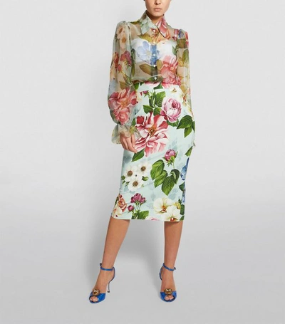 Shop Dolce & Gabbana Sheer Floral Blouse