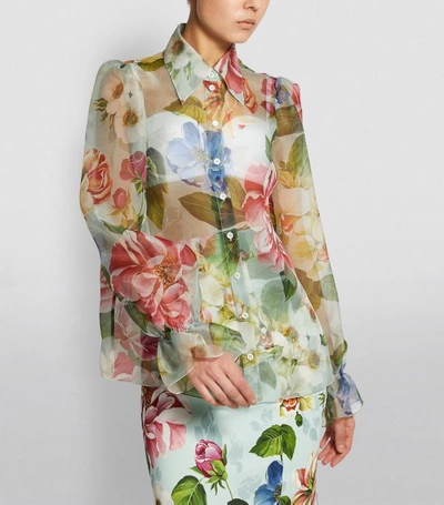Shop Dolce & Gabbana Sheer Floral Blouse