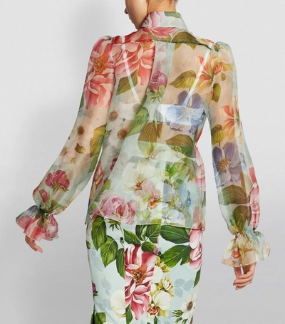 Shop Dolce & Gabbana Sheer Floral Blouse