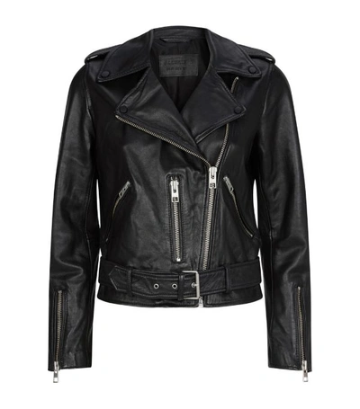 Shop Allsaints Leather Balfern Biker Jacket In Black