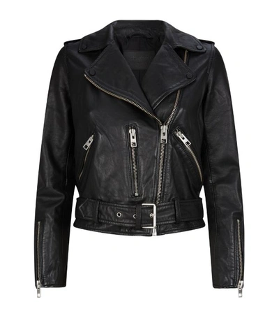 Shop Allsaints Leather Balfern Biker Jacket In Black