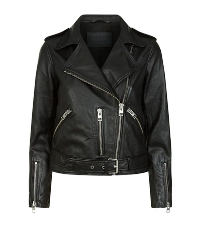 Shop Allsaints Leather Balfern Biker Jacket In Black