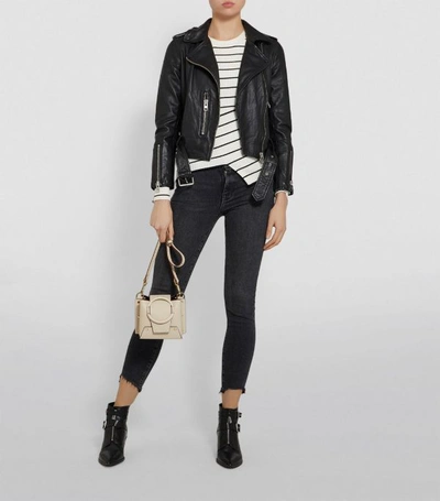 Shop Allsaints Leather Balfern Biker Jacket In Black