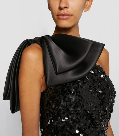 Shop Dolce & Gabbana Sequin Bow Shoulder Dress