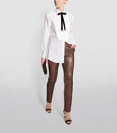 Shop Dolce & Gabbana Poplin Tuxedo Shirt