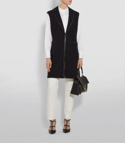 Shop St John Chain Trim Bouclé Gilet