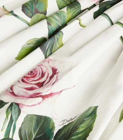Shop Dolce & Gabbana Tropical Rose Print Midi Dress