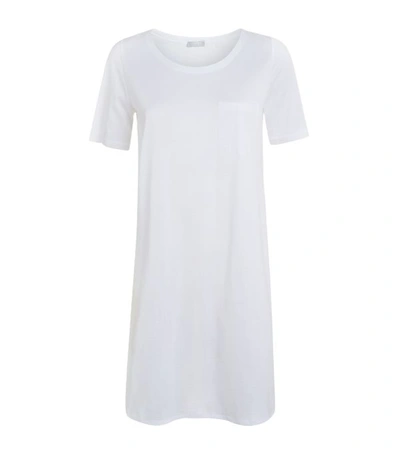 Shop Hanro Cotton Deluxe Short Sleeve Nightdress In White