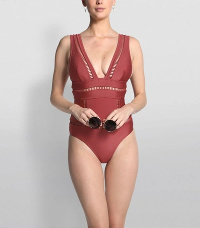 Shop Zimmermann Bonita Ladder Trim Swimsuit