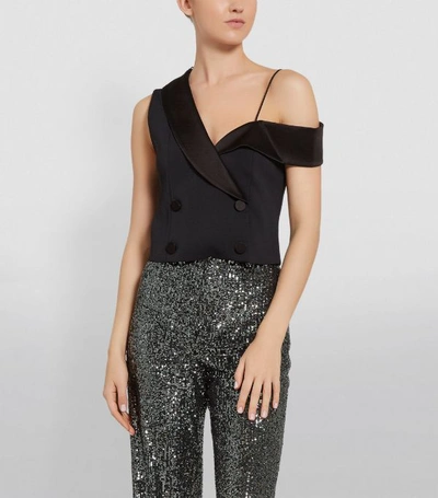 Shop Alice And Olivia Taylor Double-breasted One-shoulder Top