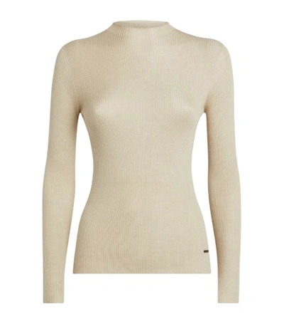 Shop Akris Cashmere-silk Ribbed Sweater