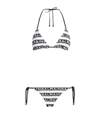 Shop Balmain Logo High-waist Bikini