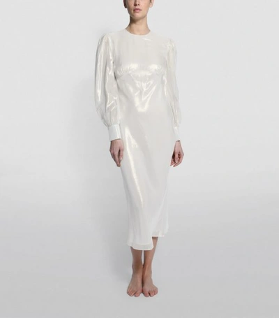 Shop Olivia Von Halle Aureta Silk Metallic Dress