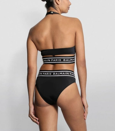 Shop Balmain Logo Wrap Bikini