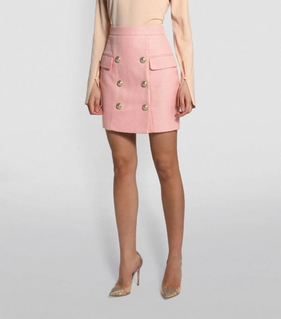 Shop Balmain High-waist 6 Button Skirt