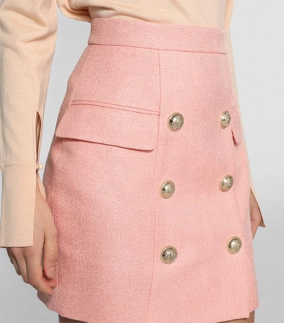 Shop Balmain High-waist 6 Button Skirt