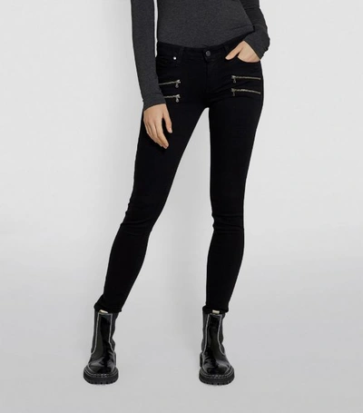 Shop Paige Edgemont Ultra-skinny Zip-embellished Jeans