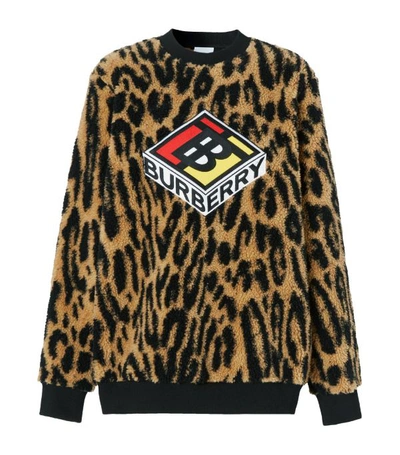 Shop Burberry Leopard Logo Sweatshirt