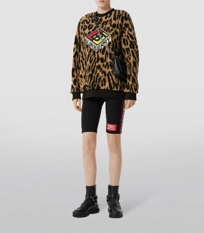 Shop Burberry Leopard Logo Sweatshirt
