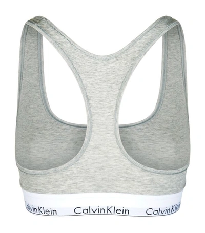 Shop Calvin Klein Logo Bralette In Grey