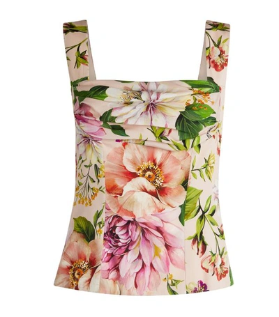 Shop Dolce & Gabbana Floral Cowl Corset Top