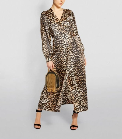 Shop Ganni Leopard Print Wrap Dress