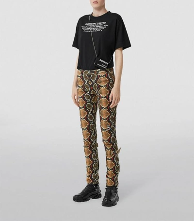 Shop Burberry Python Print Skinny Jeans