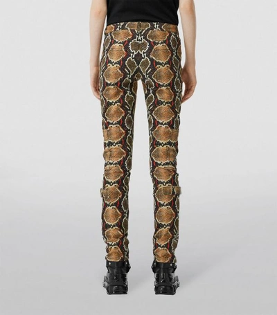 Shop Burberry Python Print Skinny Jeans