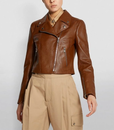 Shop Dolce & Gabbana Leather Biker Jacket