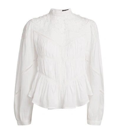 Shop Isabel Marant Samantha Lace-detail Blouse