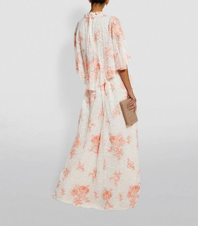 Shop Giambattista Valli Floral Lace Cape Dress