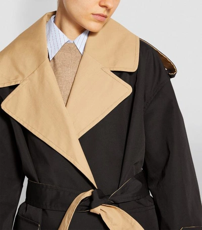 Shop Ganni Contrast Collar Coat