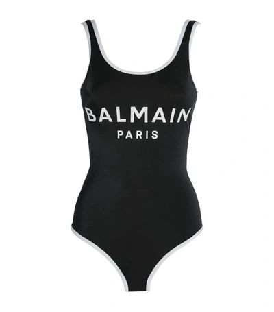 Shop Balmain Logo Swimsuit